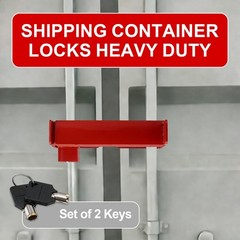 Steel Cargo Door Lock Shipping Container Lock w/ 2 Keys Heavy Duty Security Red