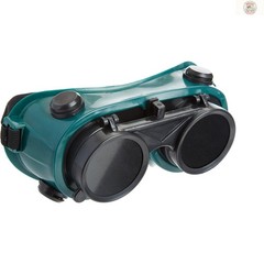 Adjustable Welding Safety Goggles with UV Coating & Dark Green Flip-Up Lenses