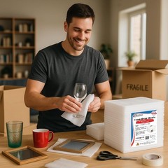 100 Foam Wrap Cushioning Sheets 12x12x1/16 packing materials for fragile items