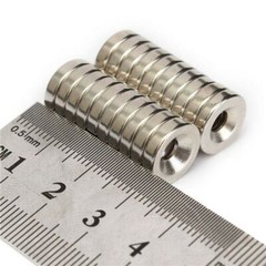 25/50/100x Strong Countersunk Ring Magnet 1/2″x1/8 Rare Earth Neodymium 4mm hole