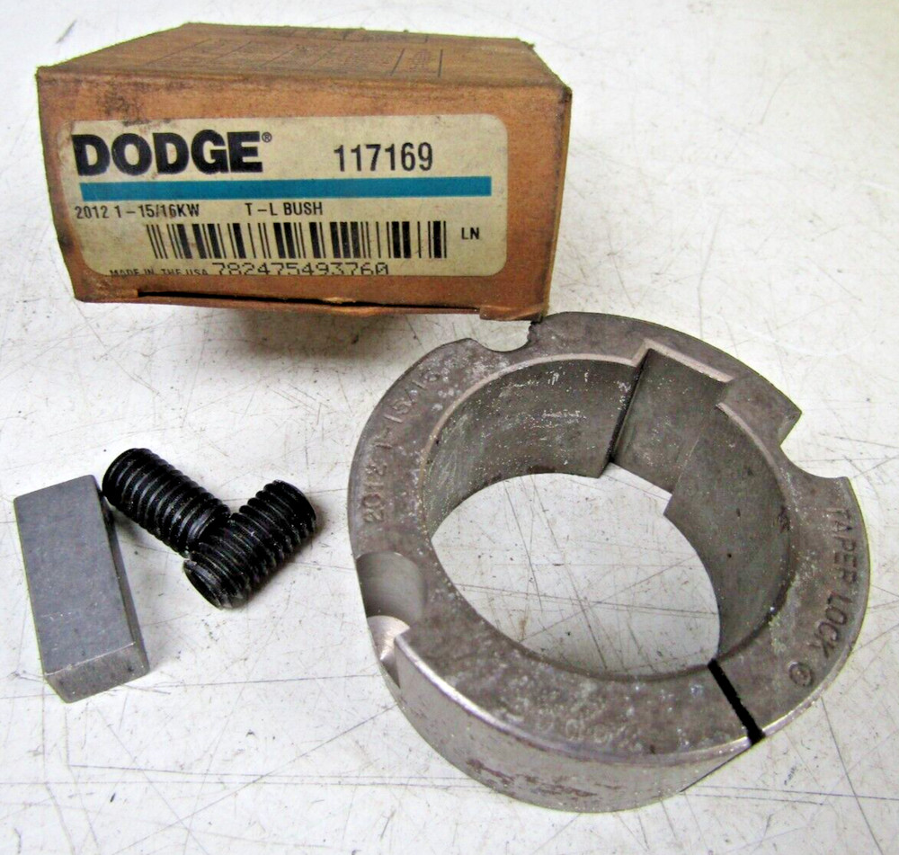🔥NEW DODGE 1-15/16 TAPER LOCK BUSHING W/ KEY & SET SCREWS 117169 2012 1-15/16KW
