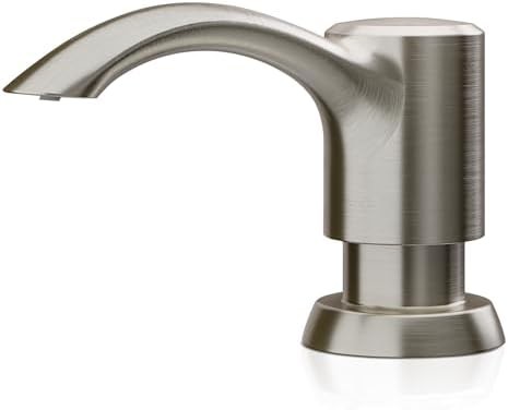 SAMODRA Built in Kitchen Sink Soap Dispenser (Brushed Nickel) with 12 oz Large