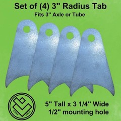 4 -5″ Tall Axle Suspension Tabs-3″ Radius Tube -4 Link Suspension Mounts, Shocks