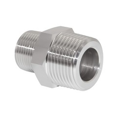 JoyTube Reducer Hex Nipple, 1/4“ x 1/8” NPT( O.D x O.D: 1/2″ x 3/8″ ), Silver