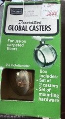 VTG SEARS 2 1/2″ DIAMETER BALL CASTERS LOT OF 2 Stem Type Polished Brass Boxes 2