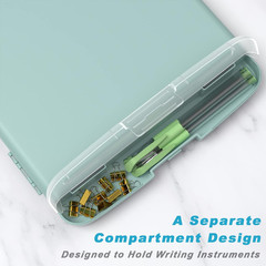 Plastic Clipboard with Storage, 8.5 x 11 High Capacity Folio Nursing Case with P