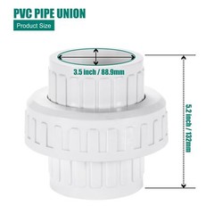3″ PVC Union Coupling Pipe Fitting Schedule 40 Slip Union White 1 Pack