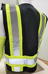 FX Two Tone HI-VIS Black Safety Vest with 4 Front Pocket Small to 5XL