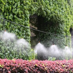 50 Pcs Drip Irrigation Spray Emitters, Adjustable Atomizing Single Barb