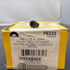holo krome M8-1.25 X 16mm socket head cap screw qty 100