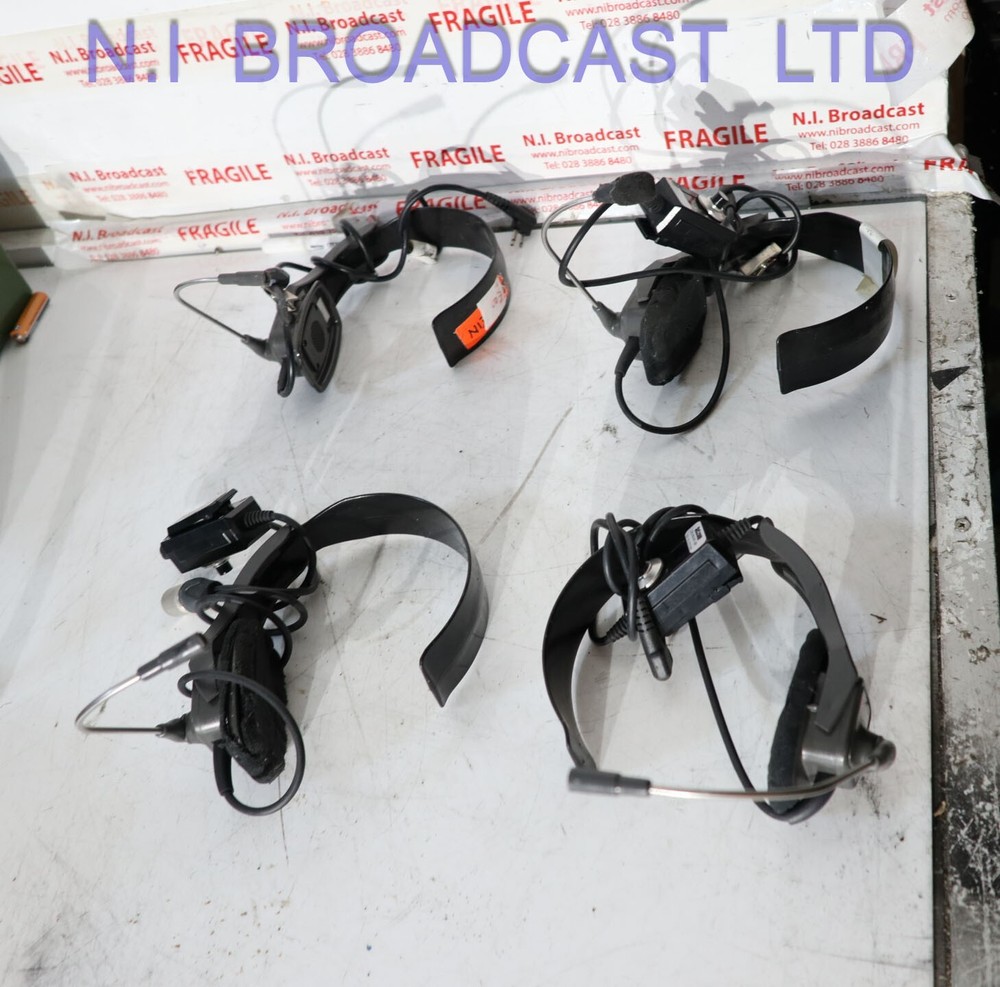 4x Satcom headsets  sold as shown, (no warranty)