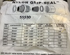 Lot of 5 TPC Wire & Cable Corp Super-Trex Nylon Grip-Seal 55530 (b549)