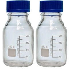 250ml Glass Media Bottle, Round, GL45 Screw Cap Karter Scientific 251L5 (Pack 6)