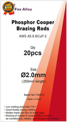 20Pcs Copper Brazing Rods Bcup-2 (5/64″) 2Mm Phosphorus round Self Fluxing