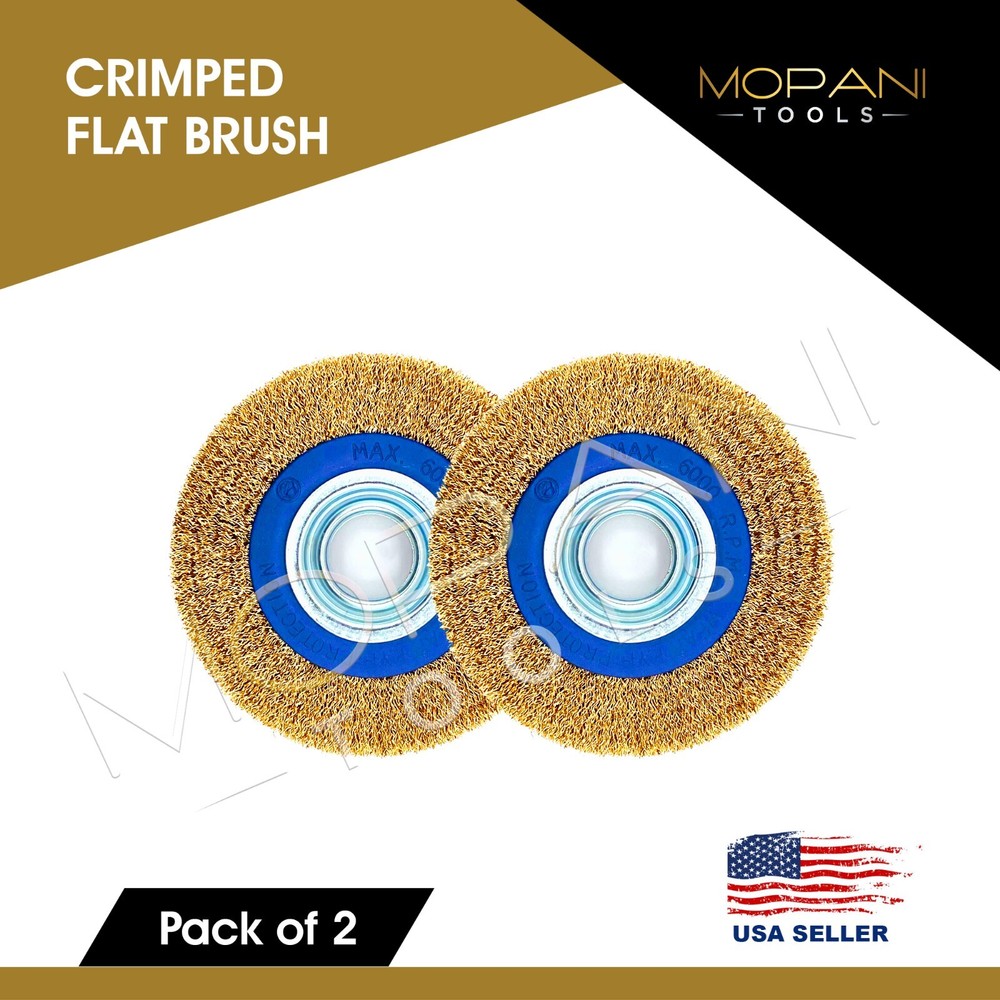 8″ INCH ROUND BRASS WIRE BRUSH WHEEL FOR BENCH GRINDER | RUST/PAINT REMOVAL 2Pcs
