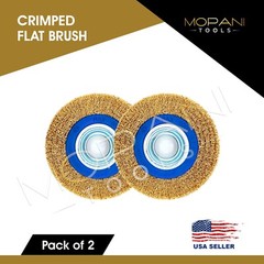 8″ INCH ROUND BRASS WIRE BRUSH WHEEL FOR BENCH GRINDER | RUST/PAINT REMOVAL 2Pcs