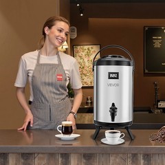 Insulated Beverage Dispenser, 2 Gal/7.6L Stainless Steel Thermal Drink Server wi