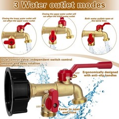 IBC Tote Hose Adapter Dual Outlet Faucets Gallon IBC Tote Water Tank