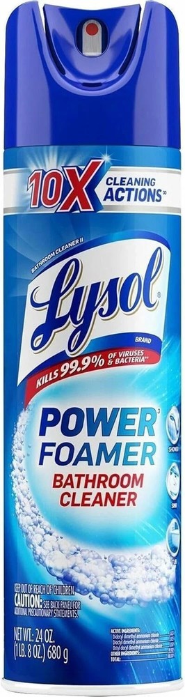 LYSOL Brand Power Foam Bathroom Cleaner, Unscented, 24 oz Aerosol Spray