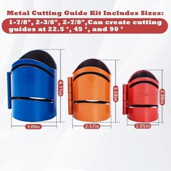 Metal Cutting Guide Kit Includes Sizes: 1-7/8″, 2-3/8″, 2-7/8″ Pipe Cutting G…