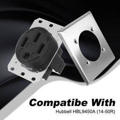 Hole Dia. 2.48″ Outlet Cover Wall Plate 2 Gang Fits for HBL9450A Hubbell 14-50R