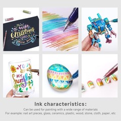 Metallic Pens Acrylic Paint 48 Colors,1.0mm Medium Point Glitter Pens,Waterpr…