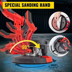 VEVOR 9″ Drywall Sander 850W 6 Variable Speed Sanding Machine Vacuum Attachment