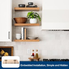 4 Pcs 6″ Black Solid Steel Floating Shelf Bracket Blind 6 Inch,