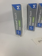(3) Medline FitGuard (FG100M) Nitrile Exam Gloves, Size Medium, Count – 100ea