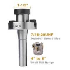 Jerax tools R8 Shank Shell Face Mill Arbor Adapter Holder, Arbor: 1-1/2”, Range: