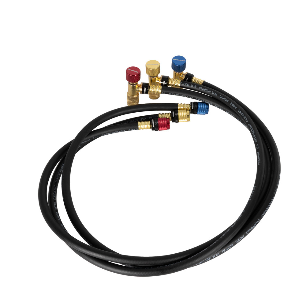 MalcoEdge SS3614516 Safe Seal 3-Piece HVAC Hose Set |36-Inch with 1/4 x 5/16
