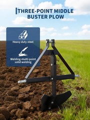 Heavy Duty Middle Buster Plow for Category 1, 3-Point Quick Hitch Tractors