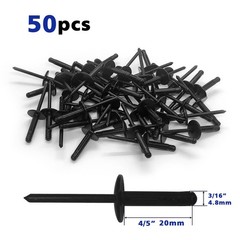 Tri-Fold Exploding Large Head Aluminum Pop Blind Rivets 3/16” * Black-50pcs