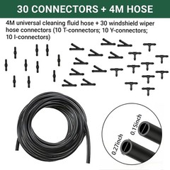 30 PCS Car Windshield Washer Hose Kit, 4M/13Ft Washer Fluid Hose & T/Y/I-type…