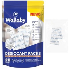 2 gram (20, 50, 50 & 250 Packets) Food Safe Pure White Silica Gel Desiccant