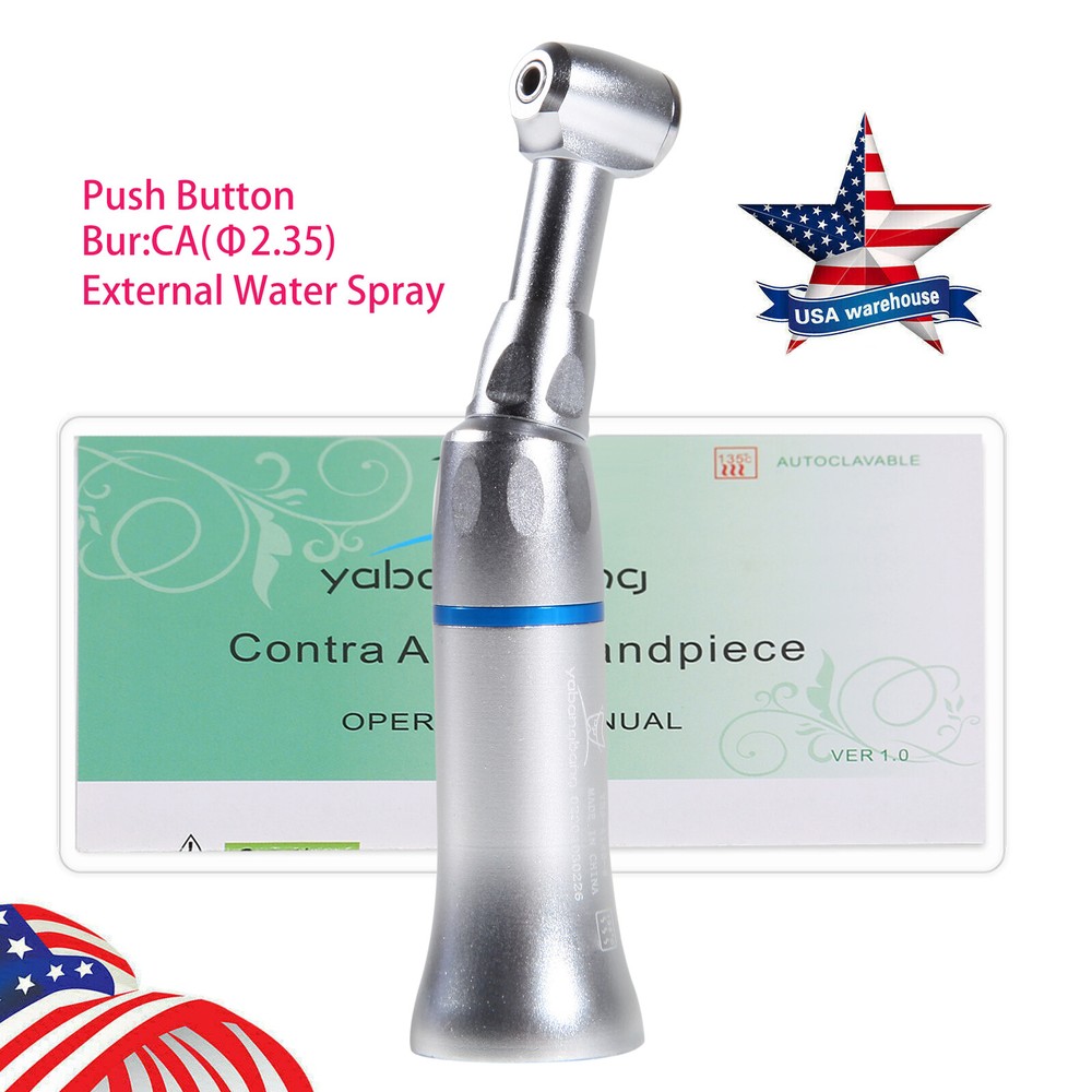 Dental Contra Angle Low Speed Handpiece Push Latch FIT FG 1.6mm/CA RA 2.35mm USA