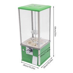 26*26*64cm Gumball Machine with Keys – Modern Bubble Gum Candy Dispenser