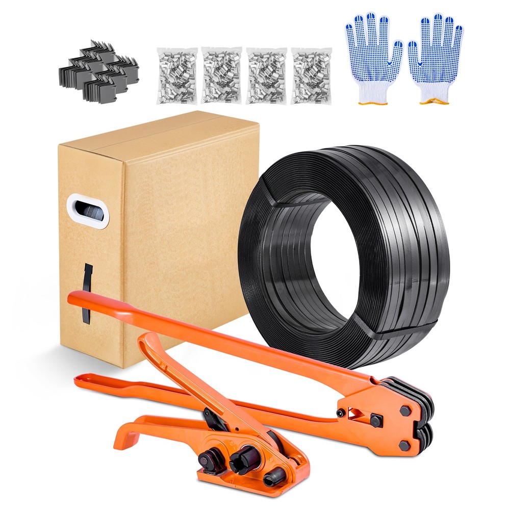 Uimoso PET Strapping Kit with 2000ft Band, 600 Seals, and 200 Edge Protectors