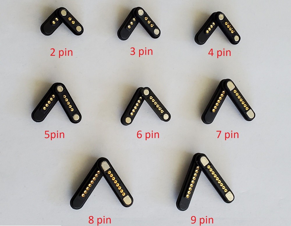 1Pair Magnetic Pogo Pin Connector 2, 3, 4, 5, 6, 7, 8, 9 PIN Gold Plated