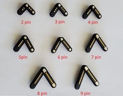 1Pair Magnetic Pogo Pin Connector 2, 3, 4, 5, 6, 7, 8, 9 PIN Gold Plated