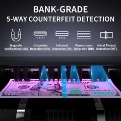 Ponnor Money Counter Machine Value Count Uv/Mg/Ir/Mt/Dd Counterfeit Bill