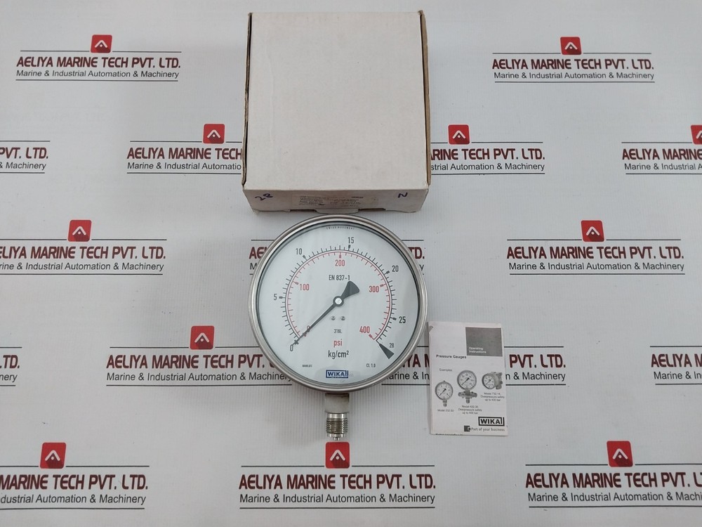 WIKA 232.50.160 Pressure Gauge 28 KG/CM2 & PSI EN 837-1