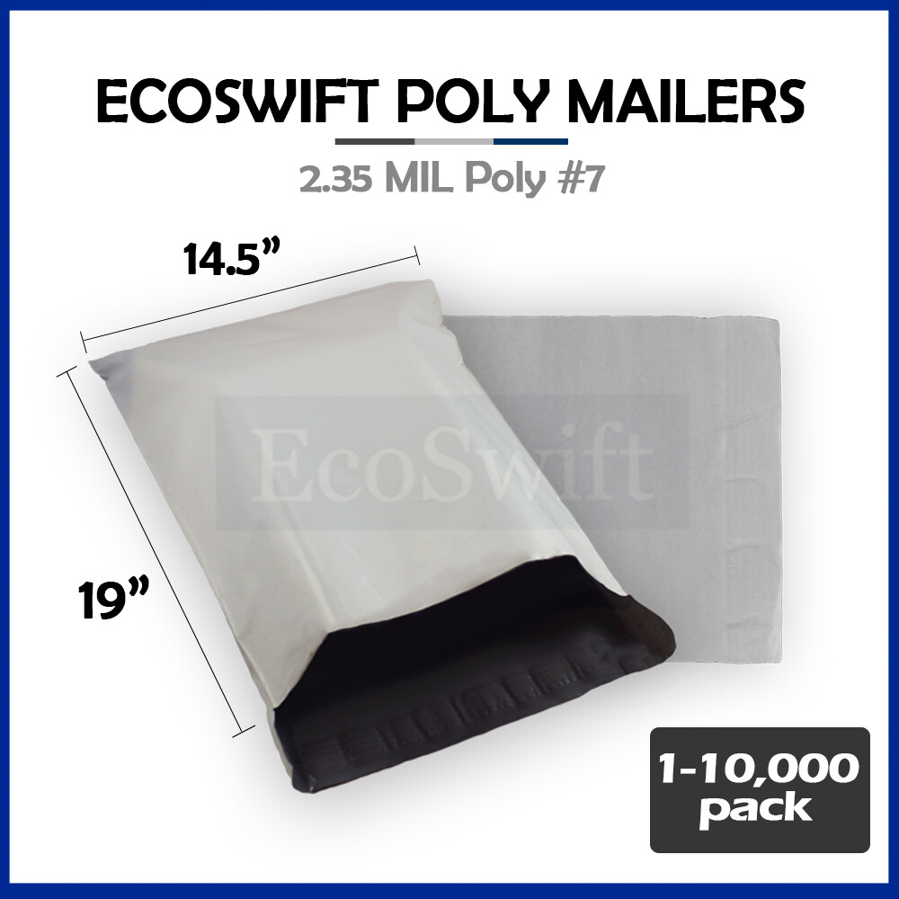 1-10000 14.5×18 “EcoSwift” Poly Mailers Envelopes Plastic Shipping Bags 2.35 MIL