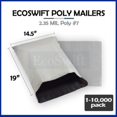 1-10000 14.5×18 “EcoSwift” Poly Mailers Envelopes Plastic Shipping Bags 2.35 MIL
