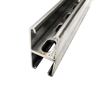 1.625″ x 3.25″, 24 inches, 304 Stainless Steel Back to Back Slotted Strut Channe