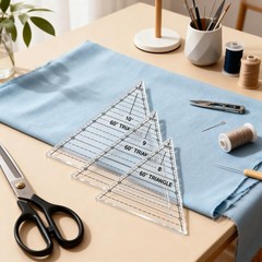 3 Pcs 60 Degree Triangle Ruler for Quilting, Quilting Templates Rulers 8 9 10…