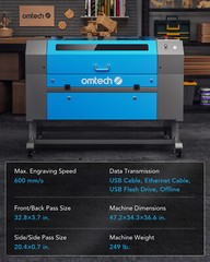 OMTech 28×20 60W CO2 Laser Engraver Cutter with Autofocus CW5200 Water Chiller