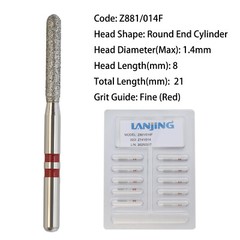 Zirconia Diamond Burs Dental Adjustment FG Round End Taper Cylinder Football