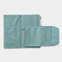 Traveler’s Company Passport Size Paper Cloth Zipper Case Sky Japan Made