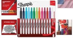 All-Purpose Retractable Fine Tip Permanent Markers – 12 Assorted Vibrant Shades